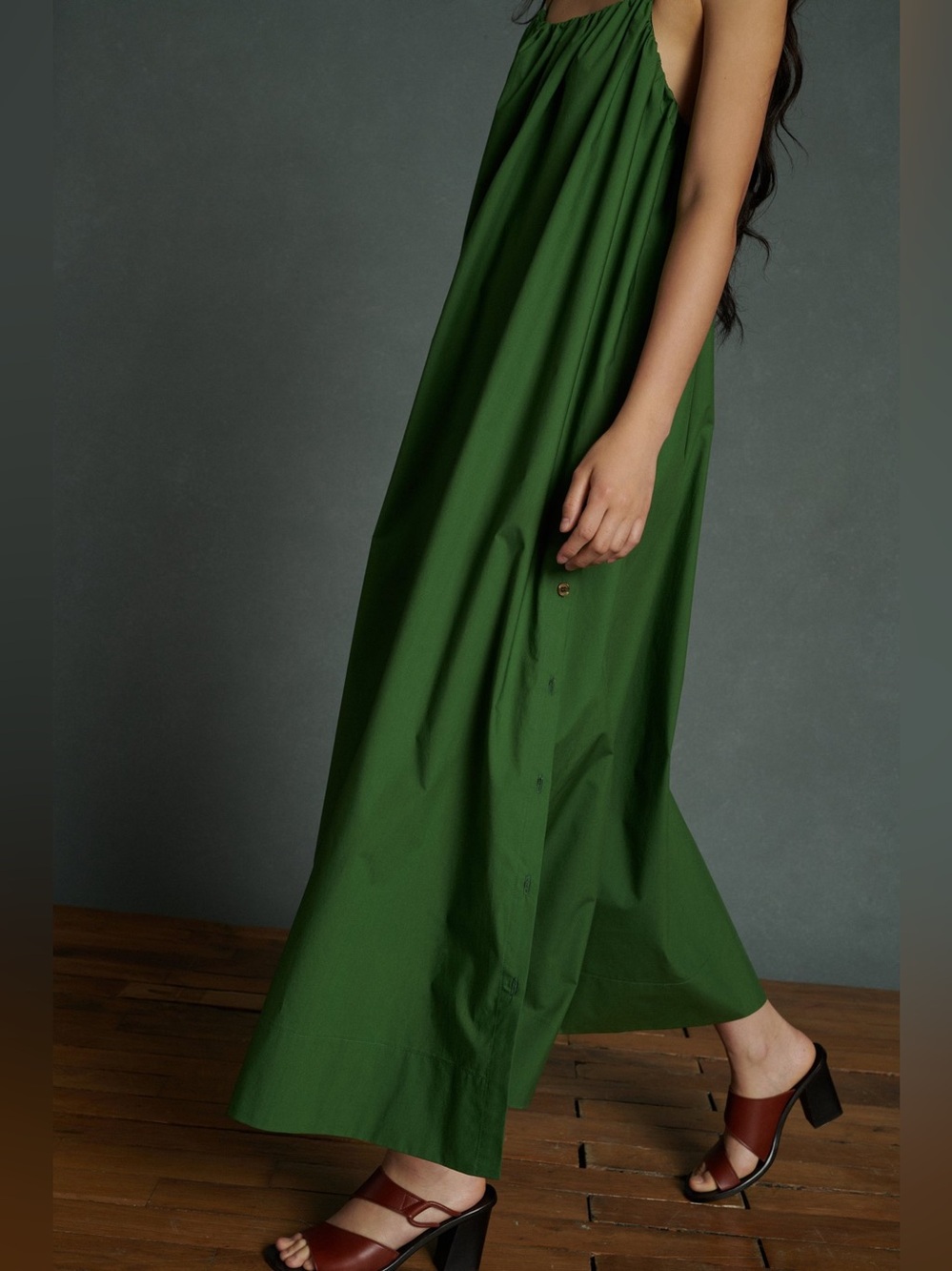 Soeur Arielle Green Cotton Maxi Dress - Picture 3 of 8